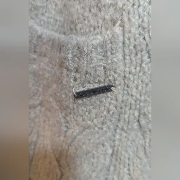 Abercrombie & Fitch Wool Blend Tan Oversized Open Front Cardigan Sweater Small - Picture 6 of 8